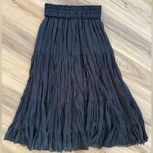 Alberto Makali Black Tiered Maxi Skirt